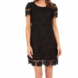 Adrianna Papell Scalloped Lace Flounce Hem Dress